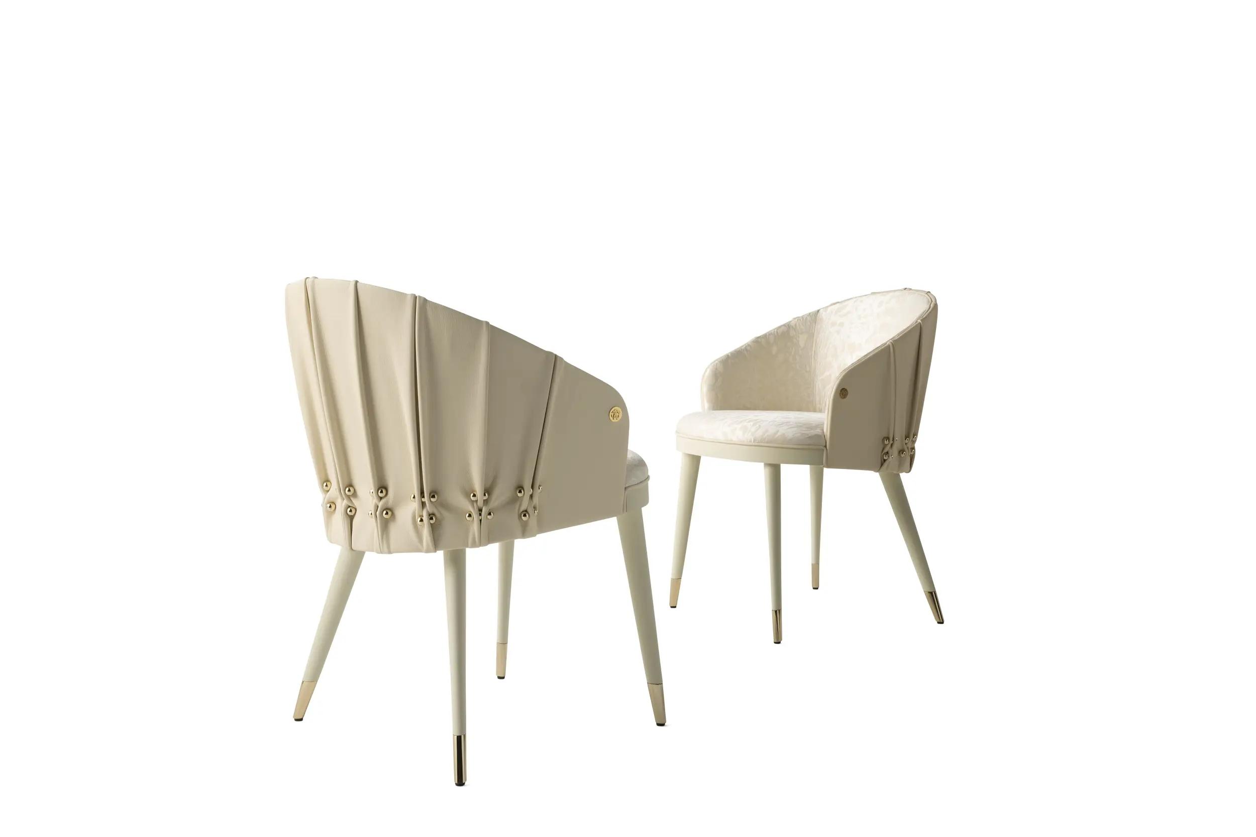 Italian style backrest rivet dining chair