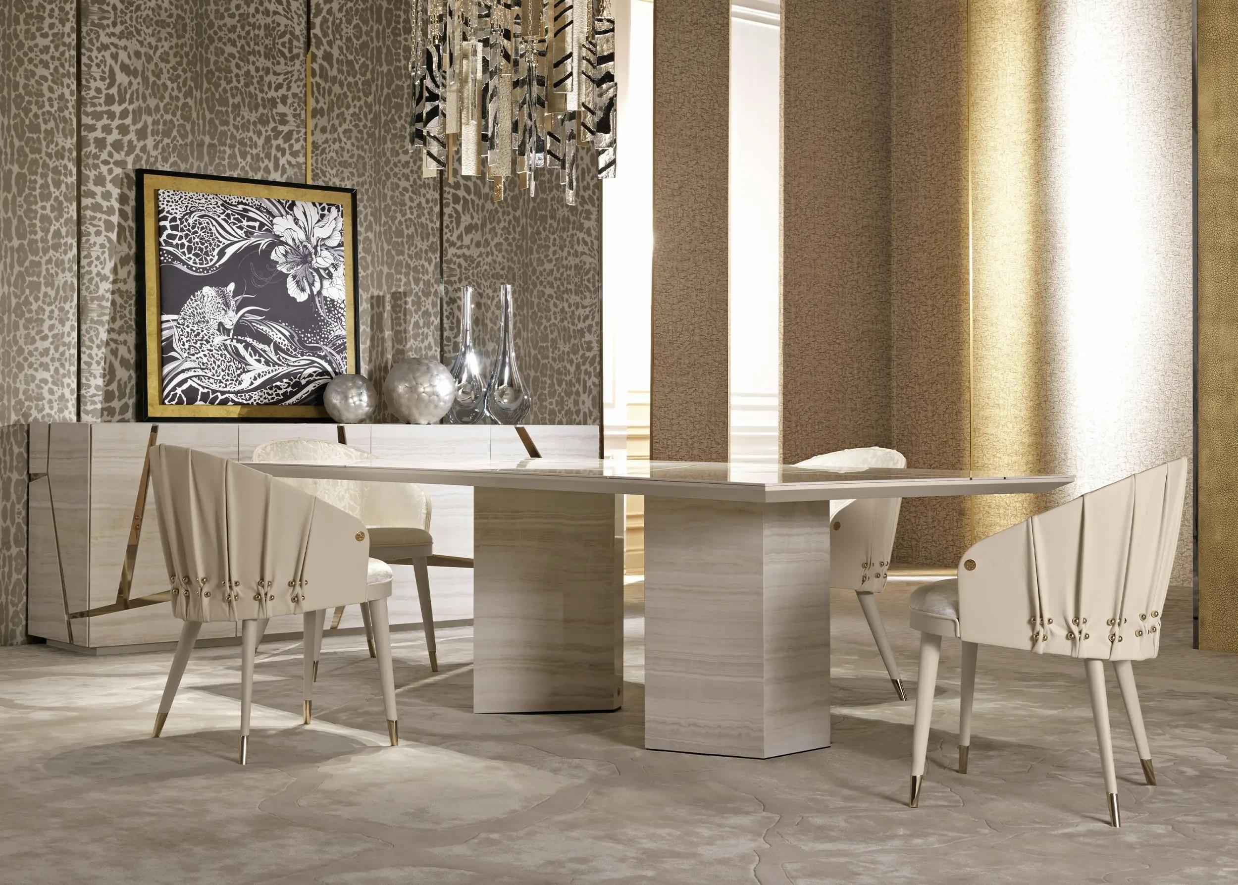 Italian style backrest rivet dining chair