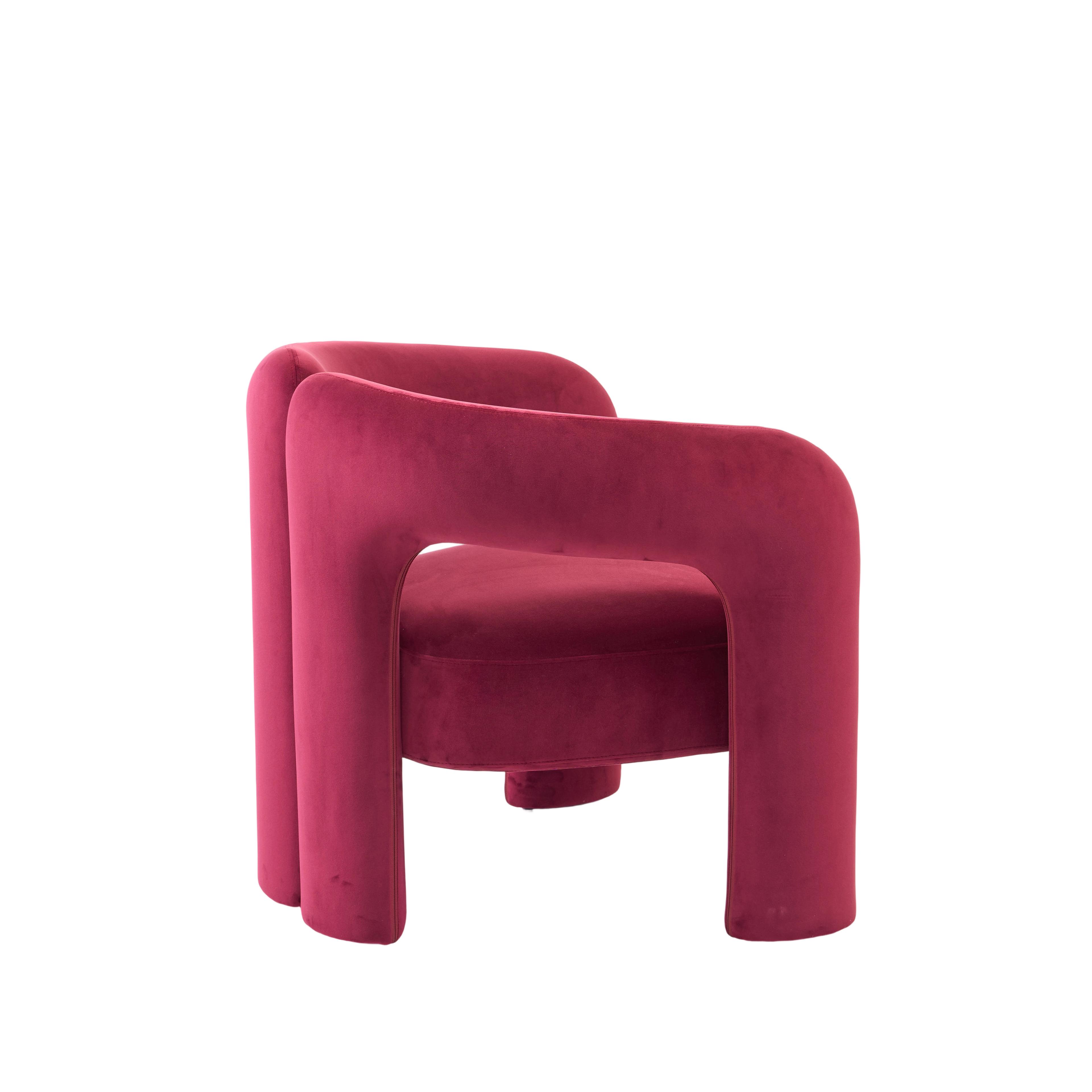 Burgundy Luxury Designer Leisure Chair: Sophistication